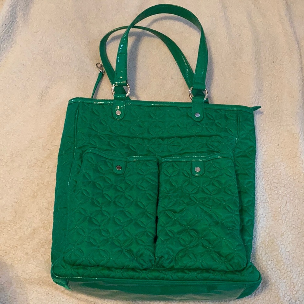 Vera Bradley Carlyle Green Tote Bag